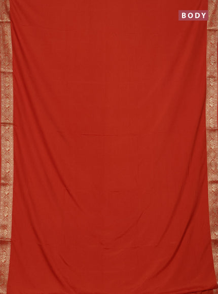 Rust  Semi Mysore Silk Saree