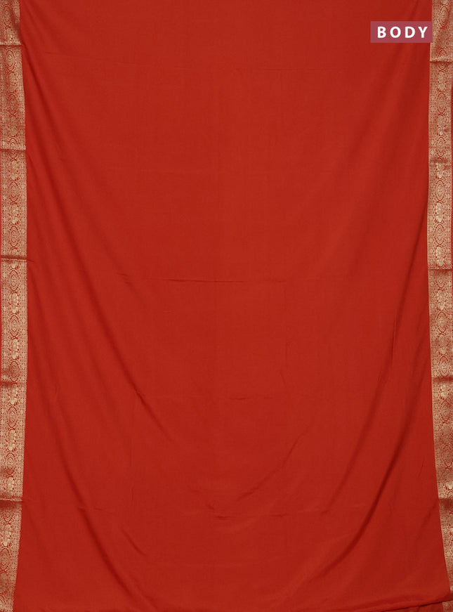 Rust  Semi Mysore Silk Saree