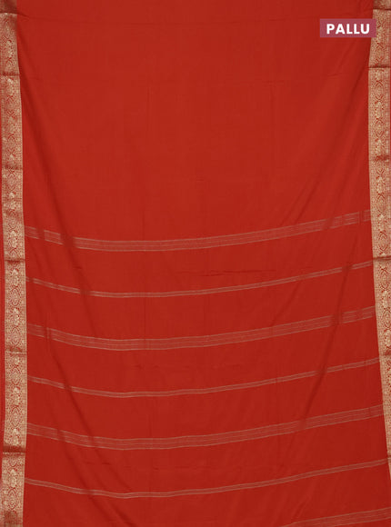 Rust  Semi Mysore Silk Saree