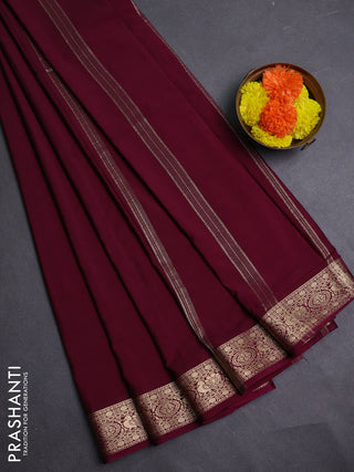 Wine Semi Mysore Silk Saree