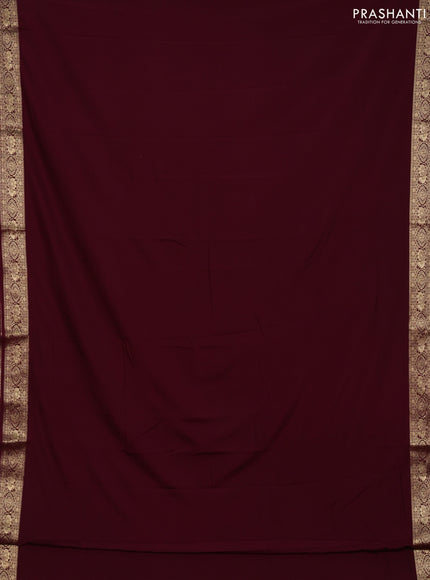 Wine Semi Mysore Silk Saree