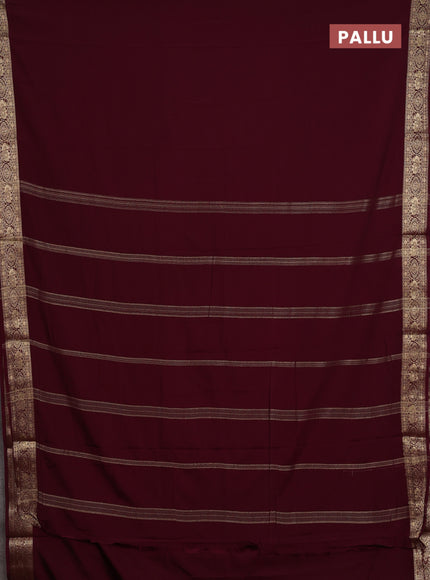 Wine Semi Mysore Silk Saree