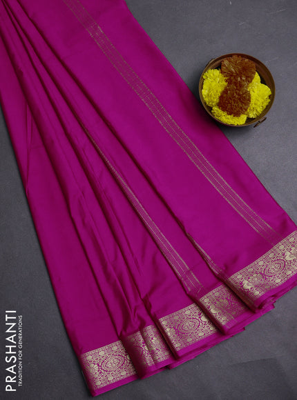 Pink Semi Mysore Silk Saree