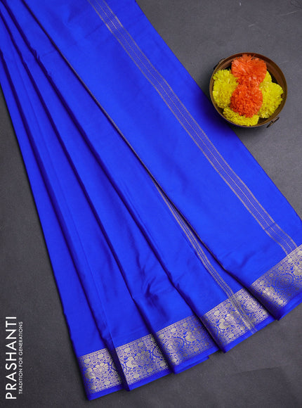 Royal Blue Semi Mysore Silk Saree