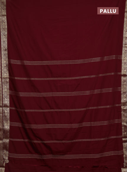 Maroon Semi Mysore Silk Saree