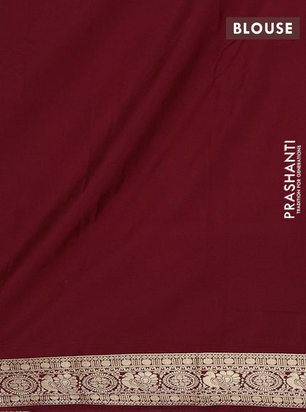 Maroon Semi Mysore Silk Saree