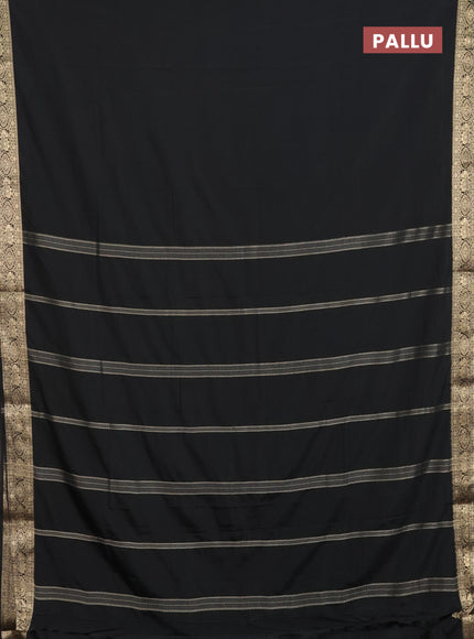 Black Semi Mysore Silk Saree