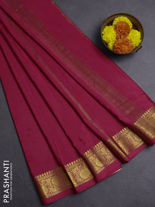 Peach Red Semi Mysore Silk Saree