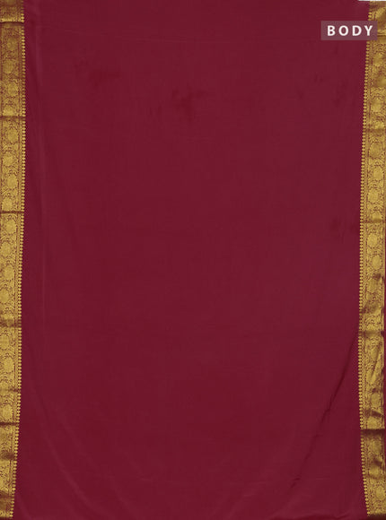 Peach Red Semi Mysore Silk Saree