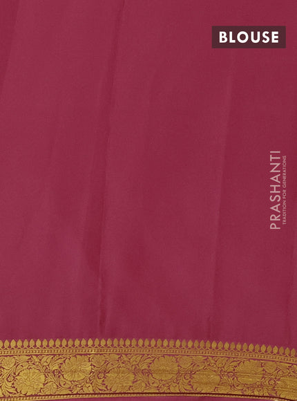 Peach Red Semi Mysore Silk Saree
