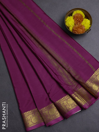 Wine Semi Mysore Silk Saree