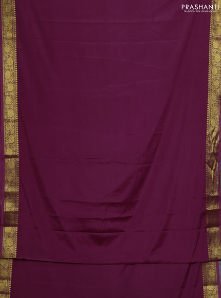 Wine Semi Mysore Silk Saree