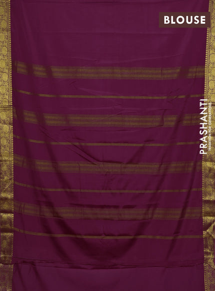 Wine Semi Mysore Silk Saree