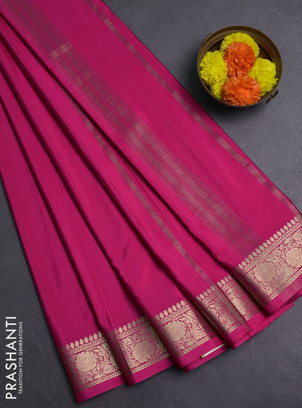 Pink Semi Mysore Silk Saree