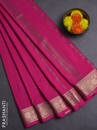 Pink Semi Mysore Silk Saree
