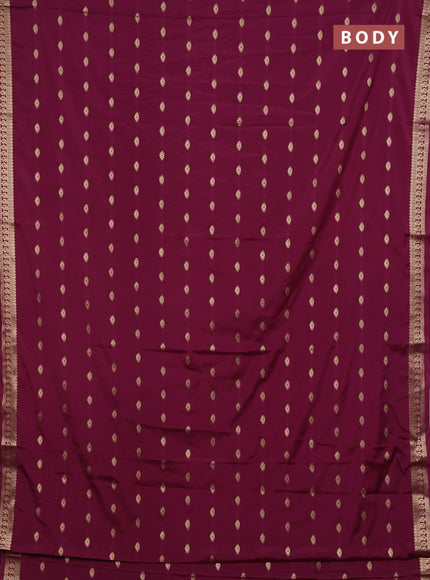 Wine Semi Mysore Silk Saree