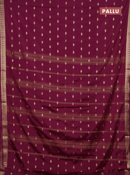 Wine Semi Mysore Silk Saree