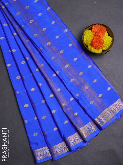 Royal Blue Semi Mysore Silk Saree
