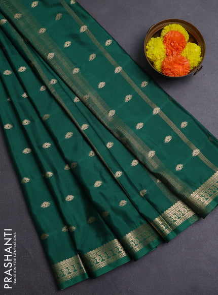Green Semi Mysore Silk Saree