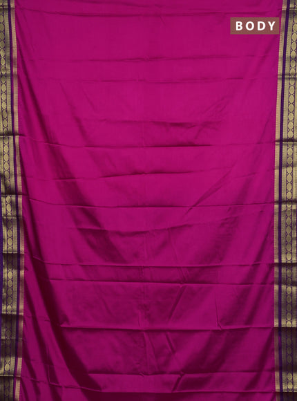 Pink & Purple Semi Mysore Silk Saree