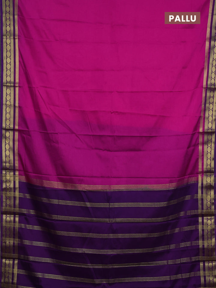 Pink & Purple Semi Mysore Silk Saree