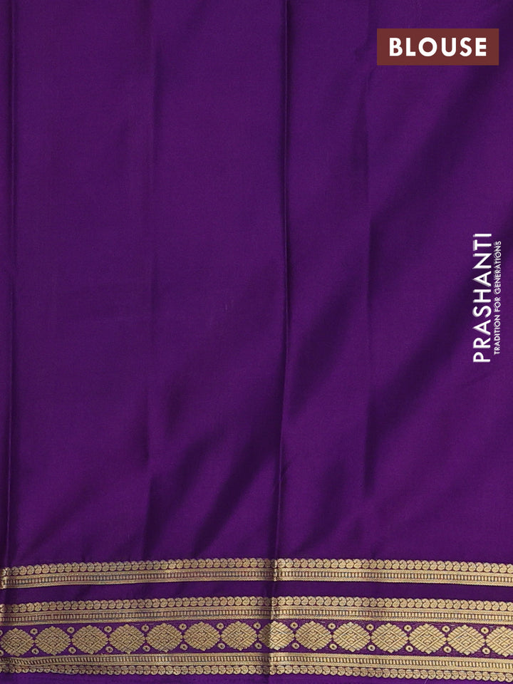Pink & Purple Semi Mysore Silk Saree