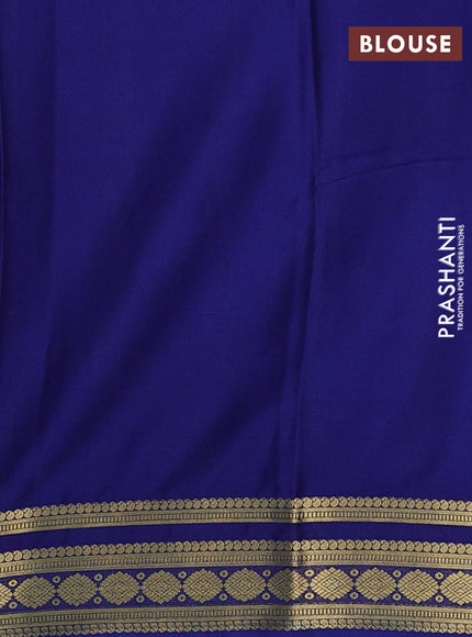 Teal Blue & Blue Semi Mysore Silk Saree