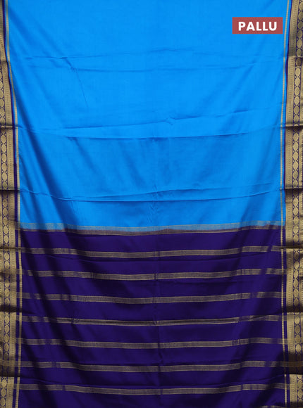 Cs Blue & Blue Semi Mysore Silk Saree