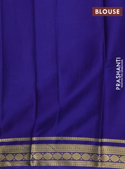 Cs Blue & Blue Semi Mysore Silk Saree