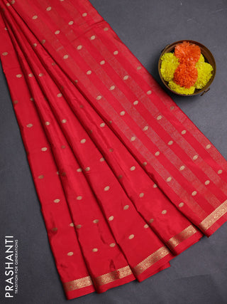 Red Semi Mysore Silk Saree