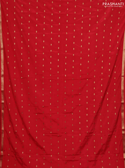 Red Semi Mysore Silk Saree