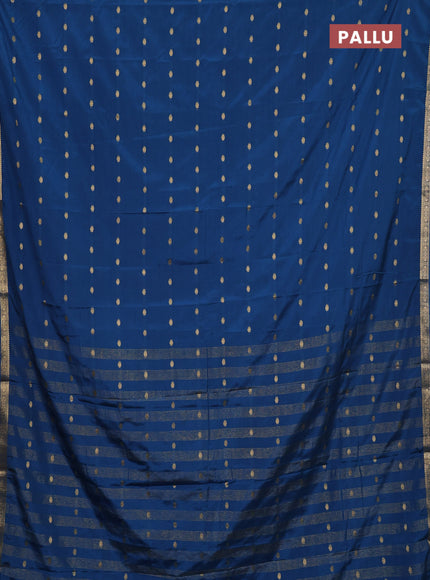 Peacock Blue Semi Mysore Silk Saree
