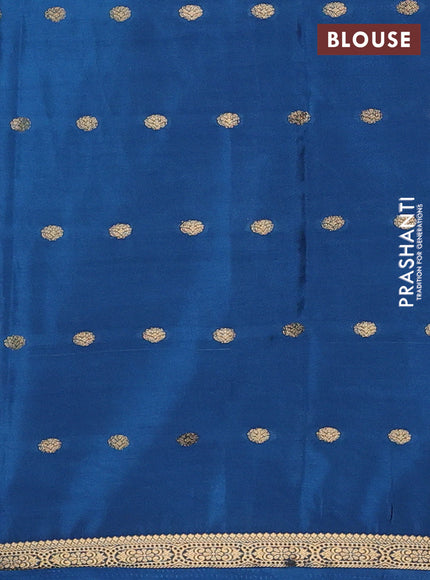 Peacock Blue Semi Mysore Silk Saree