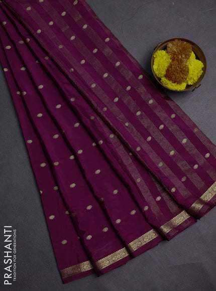 Purple Semi Mysore Silk Saree