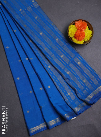Blue Semi Mysore Silk Saree