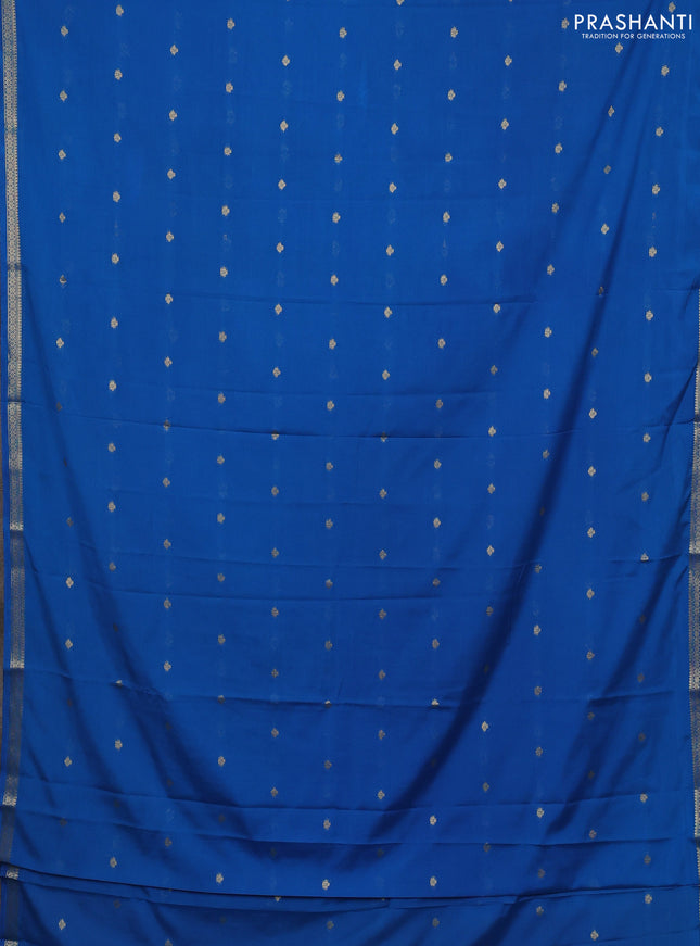 Blue Semi Mysore Silk Saree