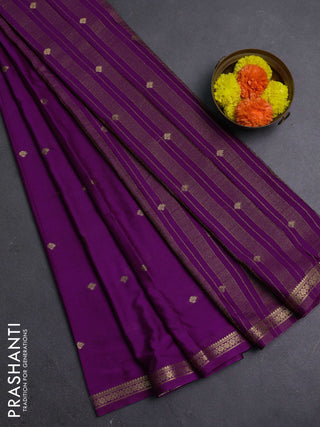 Wine  Semi Mysore Silk Saree