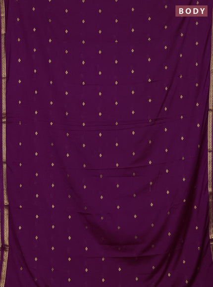 Wine  Semi Mysore Silk Saree