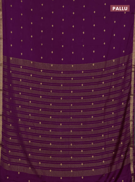 Wine  Semi Mysore Silk Saree