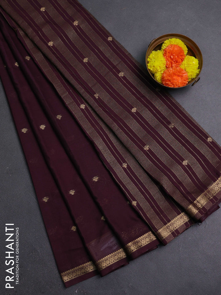 Coffee Brown Semi Mysore Silk Saree