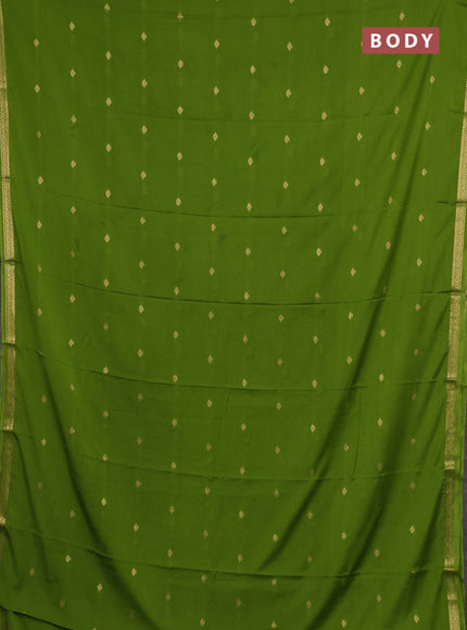 Lime Green Semi Mysore Silk Saree