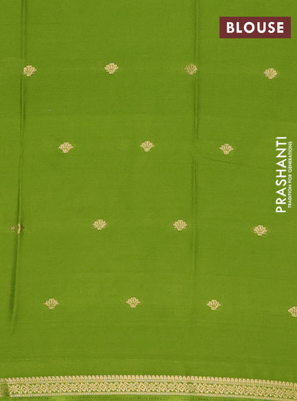 Lime Green Semi Mysore Silk Saree