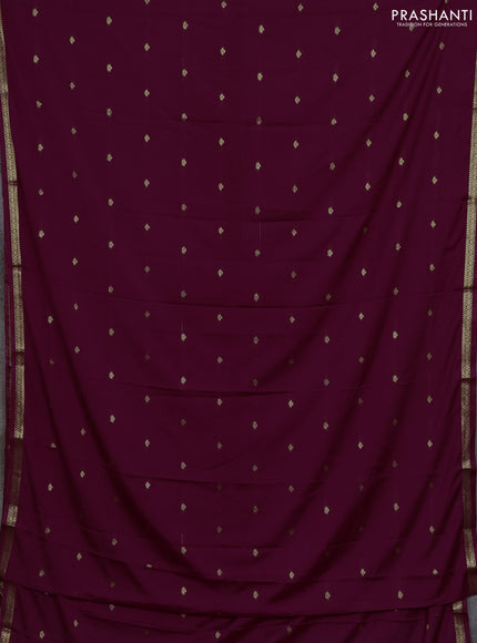 Wine  Semi Mysore Silk Saree