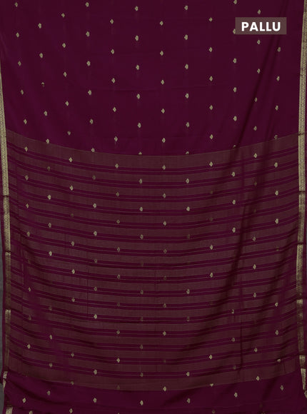 Wine  Semi Mysore Silk Saree