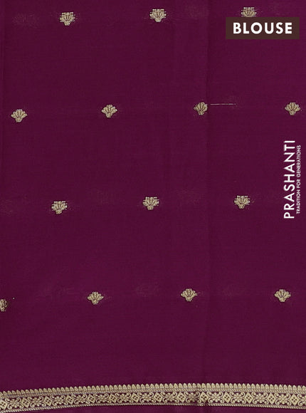 Wine  Semi Mysore Silk Saree