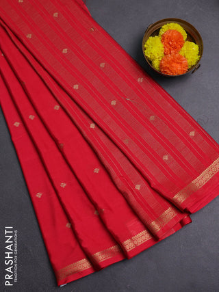 Red Semi Mysore Silk Saree