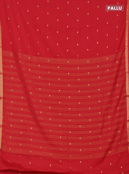 Red Semi Mysore Silk Saree