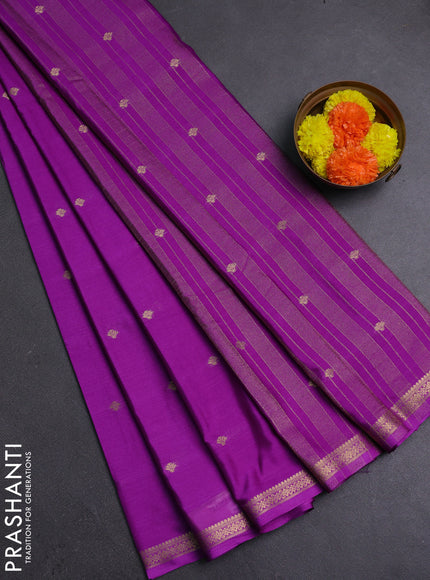 Purple Semi Mysore Silk Saree