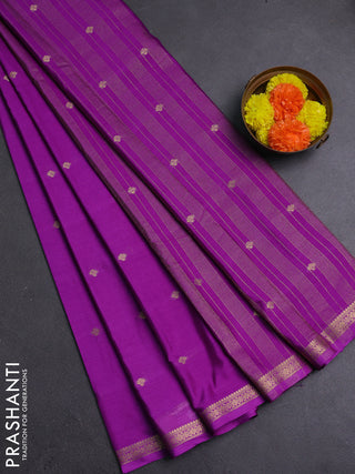 Purple Semi Mysore Silk Saree