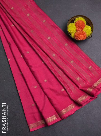 Peach Pink Semi Mysore Silk Saree